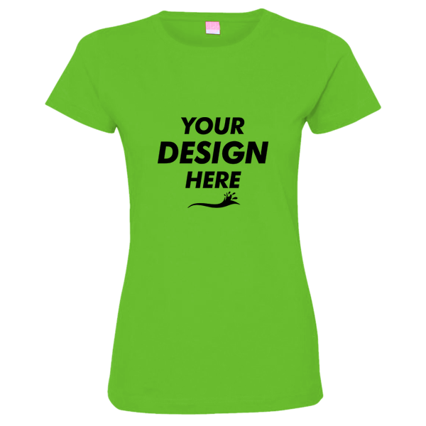 LAT Women's Fine Jersey Tee, Apple / Apple, Front view, Mockup
