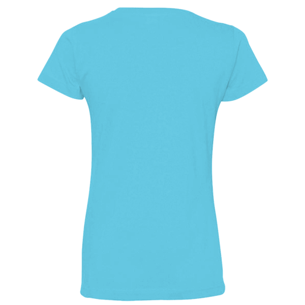 LAT Women's Fine Jersey Tee, Aqua / Aqua, Back view
