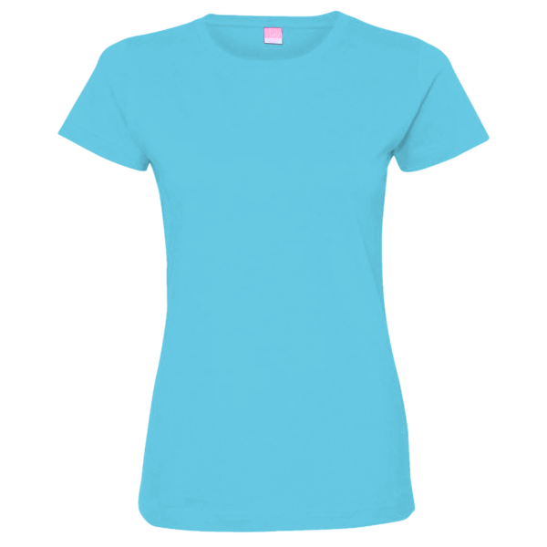 LAT Women's Fine Jersey Tee, Aqua / Aqua, Front view