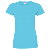 LAT Women's Fine Jersey Tee, Aqua / Aqua, Front view