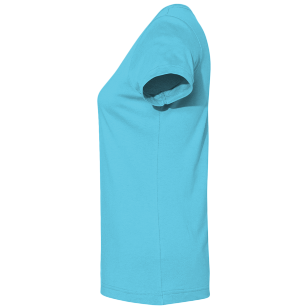 LAT Women's Fine Jersey Tee, Aqua / Aqua, Left Sleeve view