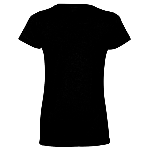 LAT Women's Fine Jersey Tee, Black / Black, Back view