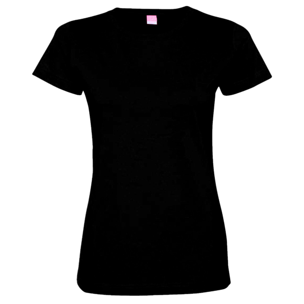LAT Women's Fine Jersey Tee, Black / Black, Front view