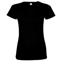 LAT Women's Fine Jersey Tee, Black / Black, Front view
