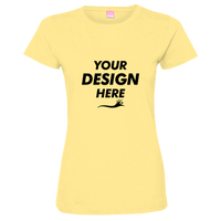 LAT Women's Fine Jersey Tee, Butter / Butter, Front view, Mockup