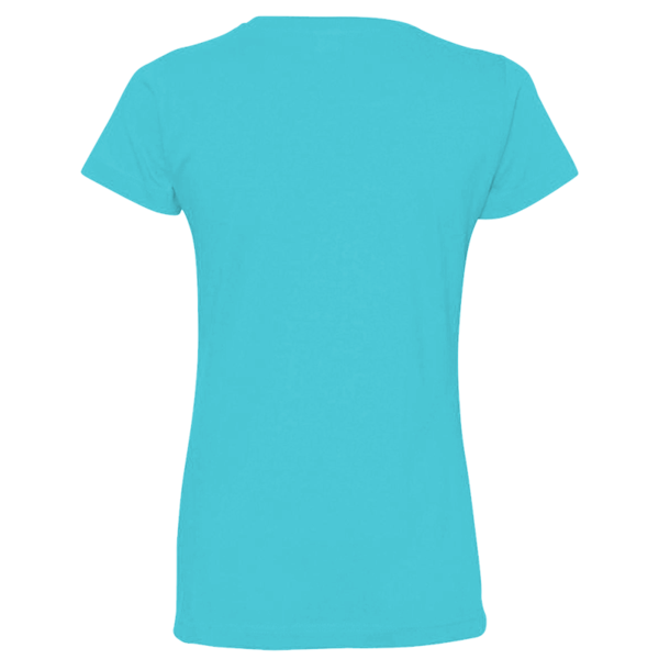 LAT Women's Fine Jersey Tee, Caribbean / Caribbean, Back view