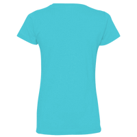 LAT Women's Fine Jersey Tee, Caribbean / Caribbean, Back view