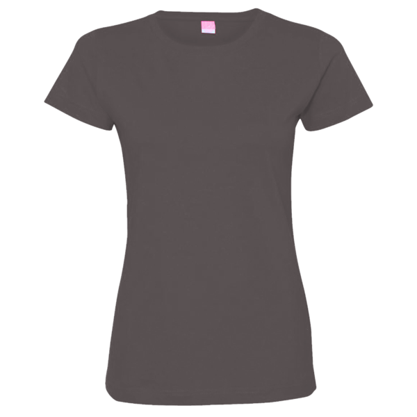 LAT Women's Fine Jersey Tee, Charcoal / Charcoal, Front view