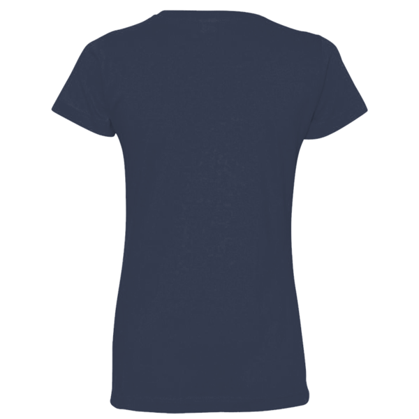 LAT Women's Fine Jersey Tee, Denim / Denim, Back view