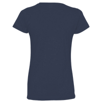 LAT Women's Fine Jersey Tee, Denim / Denim, Back view
