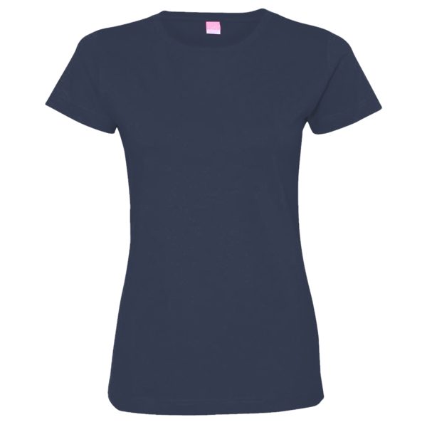LAT Women's Fine Jersey Tee, Denim / Denim, Front view