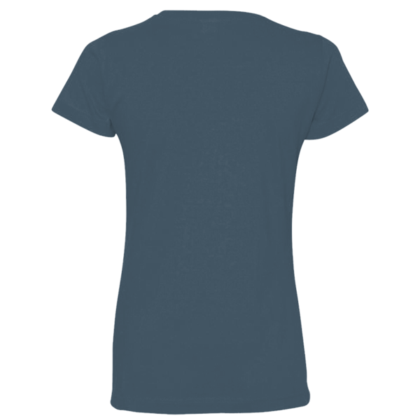 LAT Women's Fine Jersey Tee, Vintage Denim / Vintage Denim, Back view