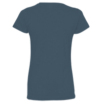 LAT Women's Fine Jersey Tee, Vintage Denim / Vintage Denim, Back view