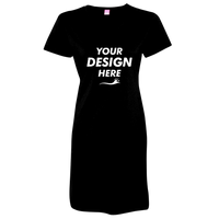 LAT Women's Fine Jersey V-Neck Coverup, Black, Front view, Mockup