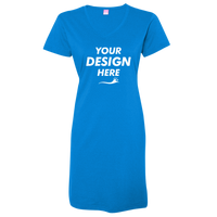 LAT Women's Fine Jersey V-Neck Coverup, Cobalt, Front view, Mockup