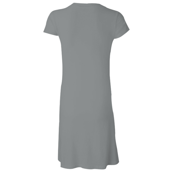 LAT Women's Fine Jersey V-Neck Coverup, Granite Heather, Back view
