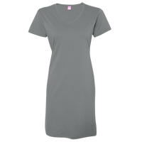 LAT Women's Fine Jersey V-Neck Coverup, Granite Heather, Front view