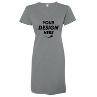 LAT Women's Fine Jersey V-Neck Coverup, Granite Heather, Front view, Mockup