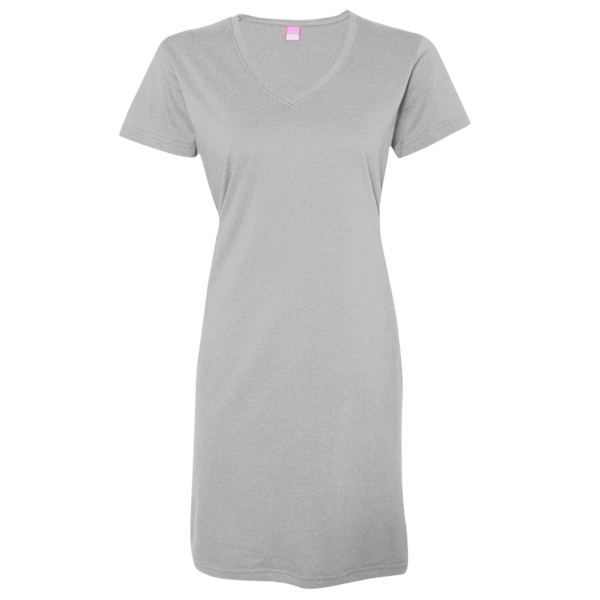 LAT Women's Fine Jersey V-Neck Coverup, Heather, Front view