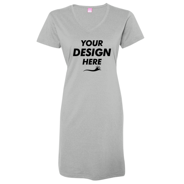 LAT Women's Fine Jersey V-Neck Coverup, Heather, Front view, Mockup