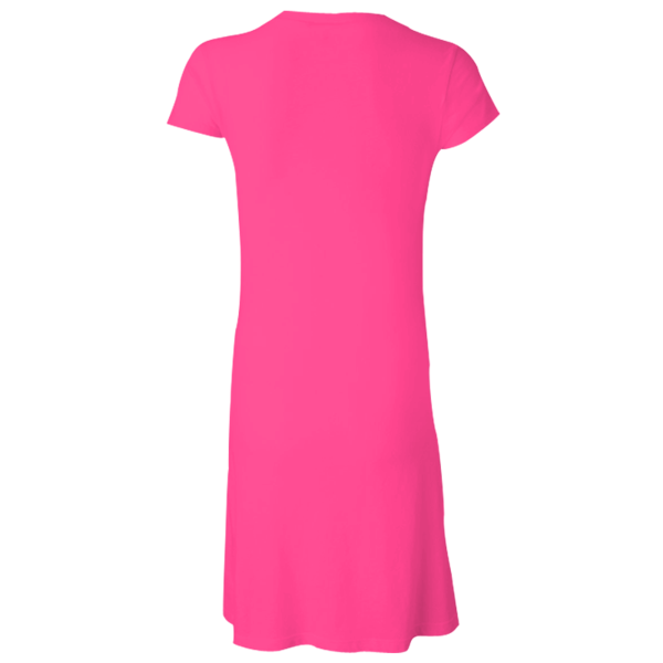LAT Women's Fine Jersey V-Neck Coverup, Hot Pink, Back view