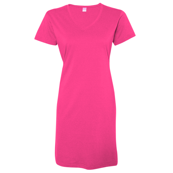 LAT Women's Fine Jersey V-Neck Coverup, Hot Pink, Front view