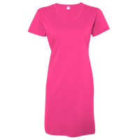 LAT Women's Fine Jersey V-Neck Coverup, Hot Pink, Front view