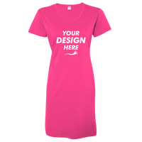 LAT Women's Fine Jersey V-Neck Coverup, Hot Pink, Front view, Mockup