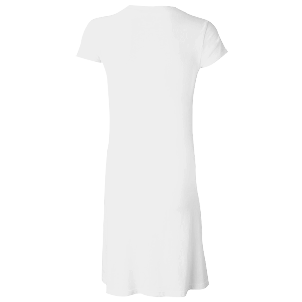 LAT Women's Fine Jersey V-Neck Coverup, White, Back view