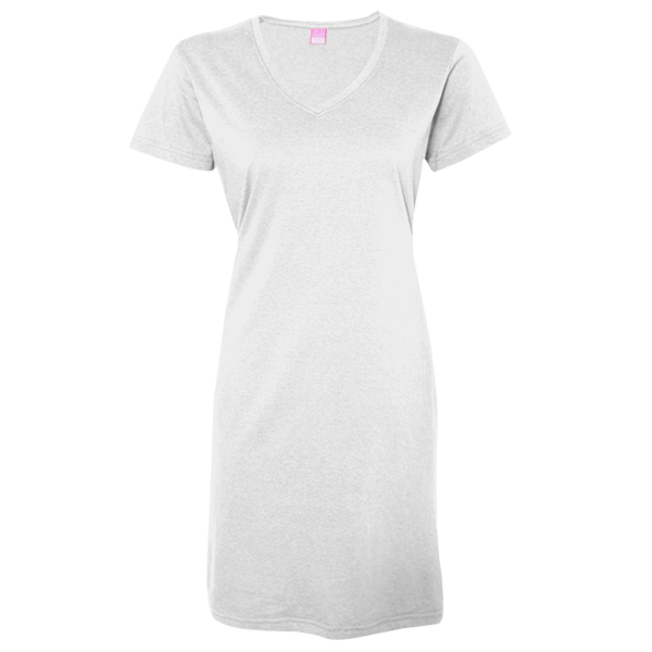 LAT Women's Fine Jersey V-Neck Coverup, White, Front view