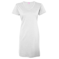 LAT Women's Fine Jersey V-Neck Coverup, White, Front view