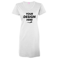 LAT Women's Fine Jersey V-Neck Coverup, White, Front view, Mockup