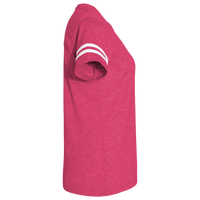 LAT Women's Football V-Neck Fine Jersey Tee, Vintage Hot Pink / White, Right Sleeve view