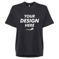 LAT Women's Hi-Lo Tee, Black, Front view, Mockup