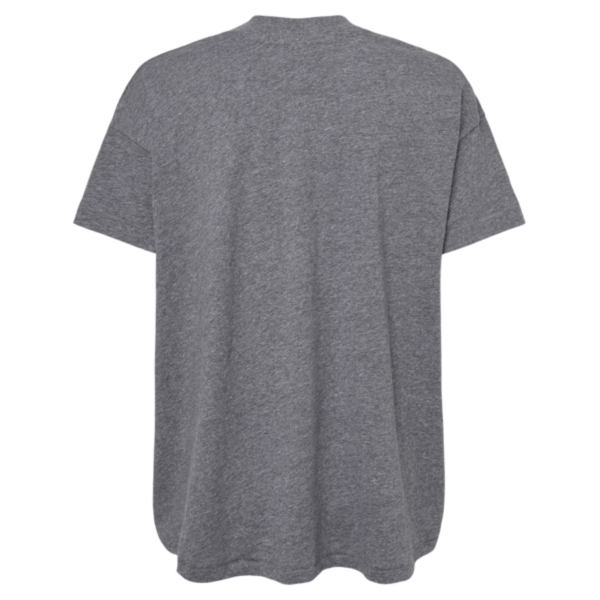 LAT Women's Hi-Lo Tee, Granite Heather, Back view