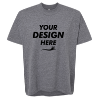LAT Women's Hi-Lo Tee, Granite Heather, Front view, Mockup
