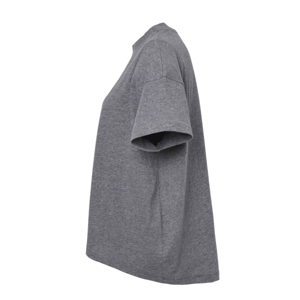 LAT Women's Hi-Lo Tee, Granite Heather, Left Sleeve view