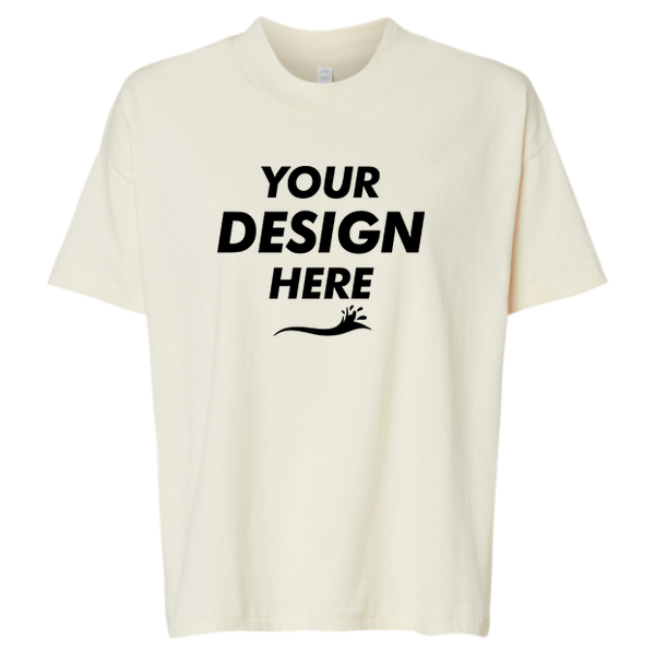 LAT Women's Hi-Lo Tee, Natural, Front view, Mockup