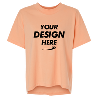LAT Women's Hi-Lo Tee, Peachy, Front view, Mockup