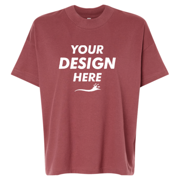 LAT Women's Hi-Lo Tee, Rouge, Front view, Mockup