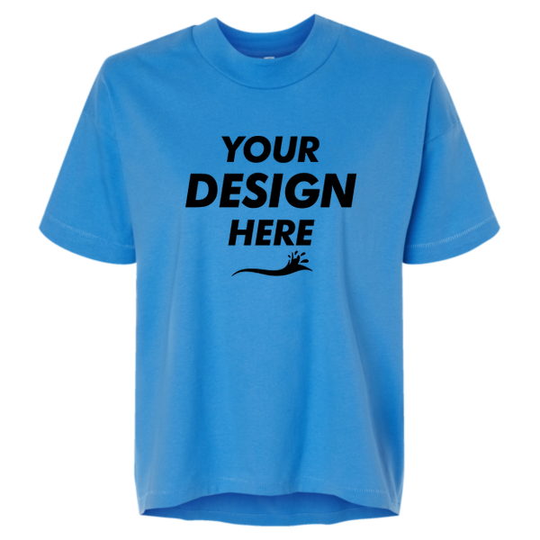 LAT Women's Hi-Lo Tee, Tradewind, Front view, Mockup