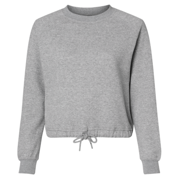 LAT Women's Relaxed 3-End Boxy Fleece Crewneck Sweatshirt, Heather, Front view