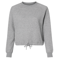 LAT Women's Relaxed 3-End Boxy Fleece Crewneck Sweatshirt, Heather, Front view