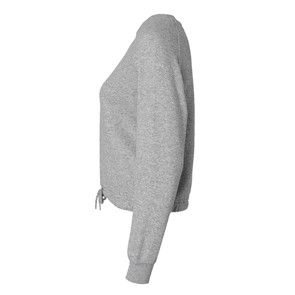 LAT Women's Relaxed 3-End Boxy Fleece Crewneck Sweatshirt, Heather, Left Sleeve view