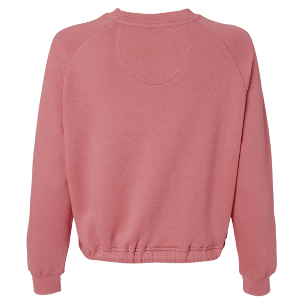LAT Women's Relaxed 3-End Boxy Fleece Crewneck Sweatshirt, Mauvelous, Back view