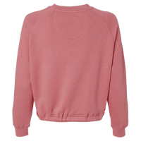 LAT Women's Relaxed 3-End Boxy Fleece Crewneck Sweatshirt, Mauvelous, Back view