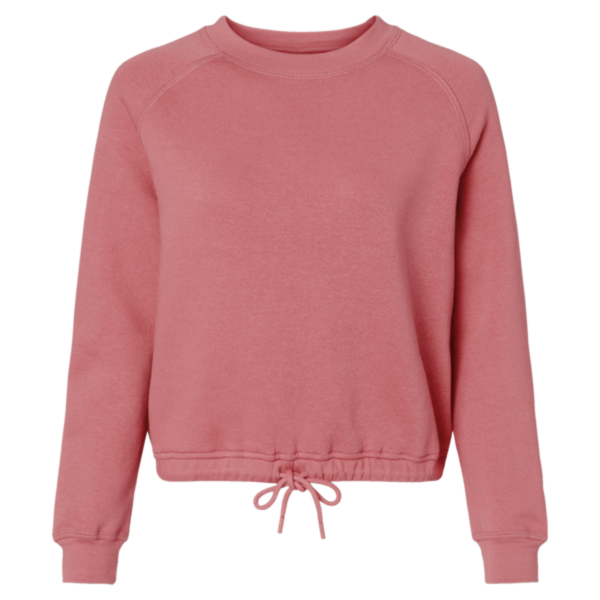 LAT Women's Relaxed 3-End Boxy Fleece Crewneck Sweatshirt, Mauvelous, Front view
