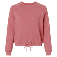 LAT Women's Relaxed 3-End Boxy Fleece Crewneck Sweatshirt, Mauvelous, Front view