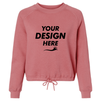 LAT Women's Relaxed 3-End Boxy Fleece Crewneck Sweatshirt, Mauvelous, Front view, Mockup