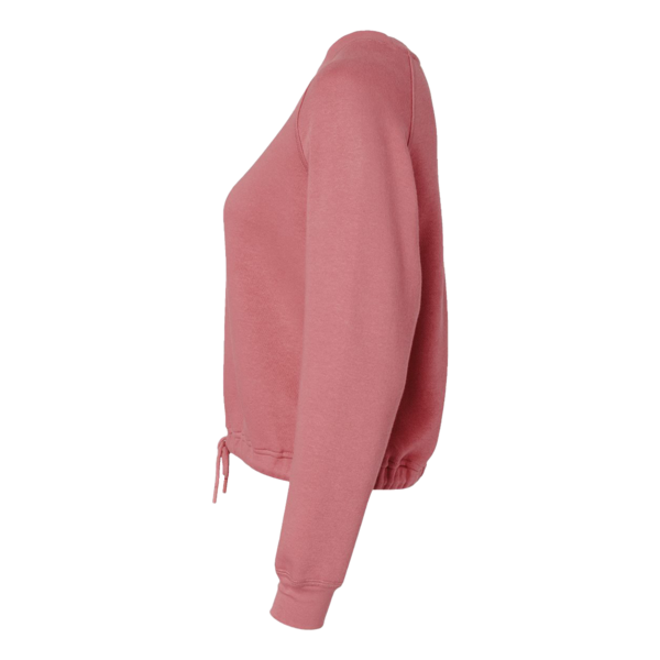 LAT Women's Relaxed 3-End Boxy Fleece Crewneck Sweatshirt, Mauvelous, Left Sleeve view